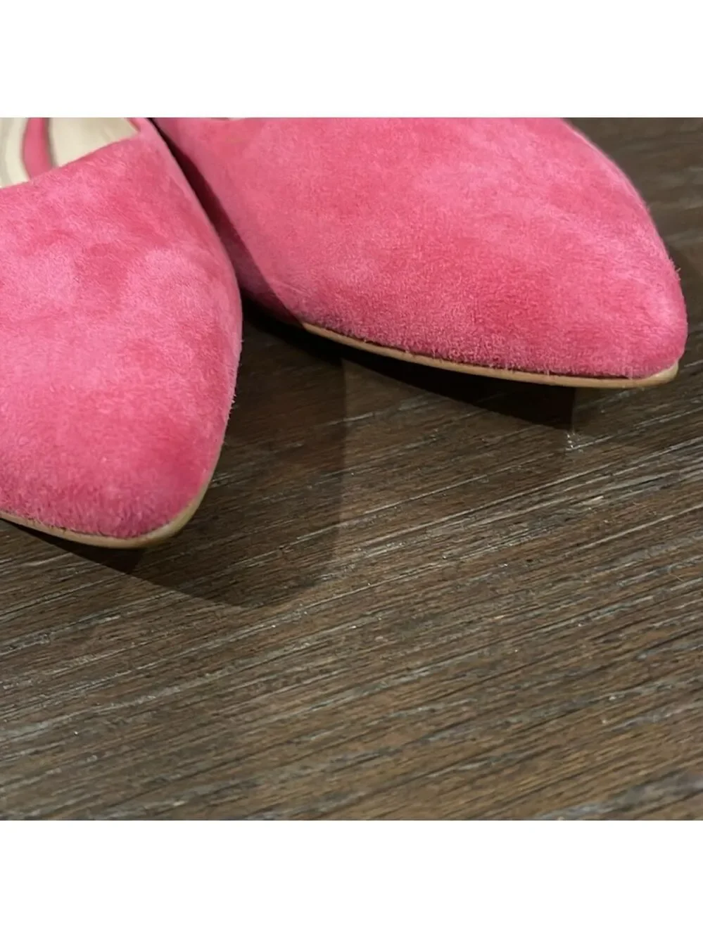 Marc Fisher Pink Suede Pointed-Toe Flats